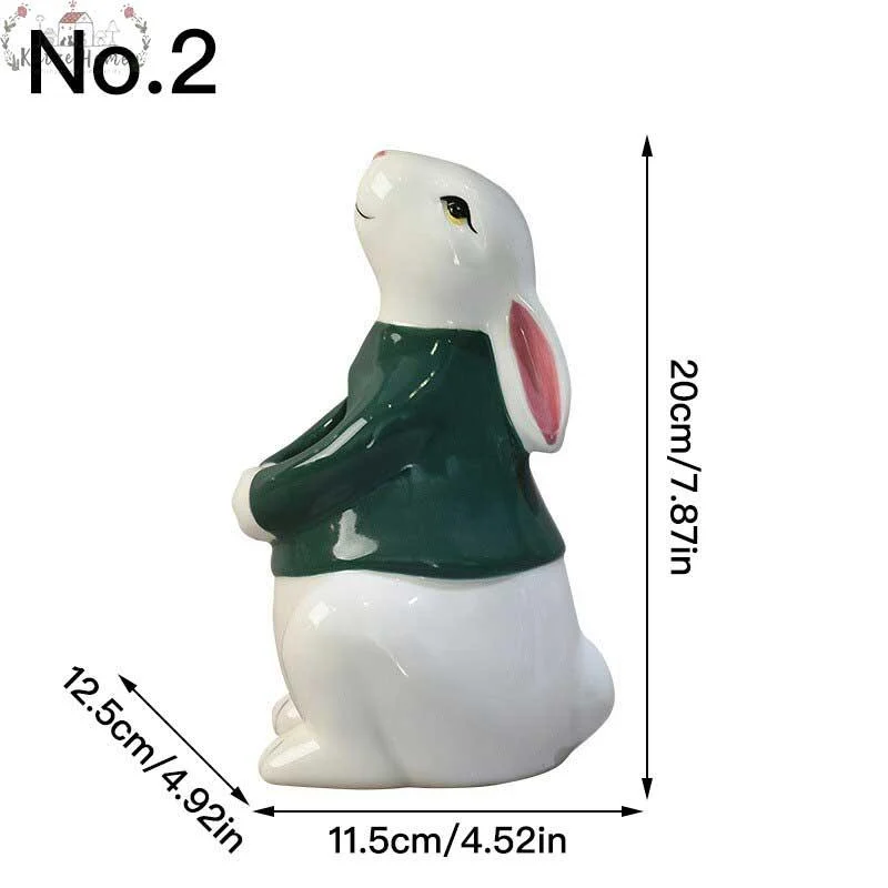 Easter Ceramic Rabbit Bunny Vase -