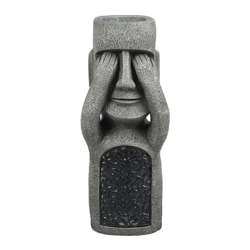 Easter Island Statue Flower Pot - LED Lighting - For Outdoors - Garden Decoration -  - #tag1#