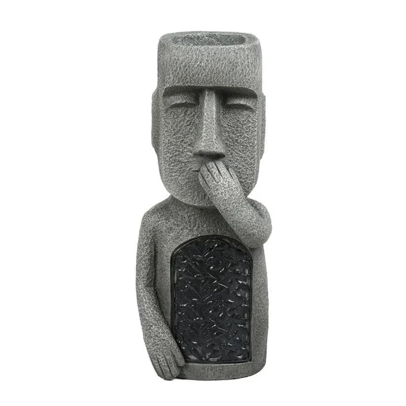Easter Island Statue Flower Pot - LED Lighting - For Outdoors - Garden Decoration -  - #tag1#