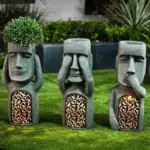 Easter Island Statue Flower Pot LED Lighting For Outside Garden Decoration tag1