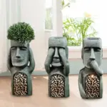 Easter Island Statue Flower Pot LED Lighting For Outside Garden Decoration tag1