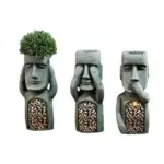 Easter Island Statue Flower Pot LED Lighting For Outside Garden Decoration tag1