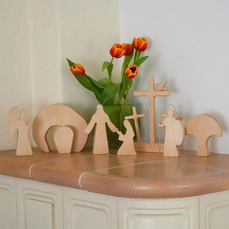 Easter Scene Wooden Decoration -  - #tag1#
