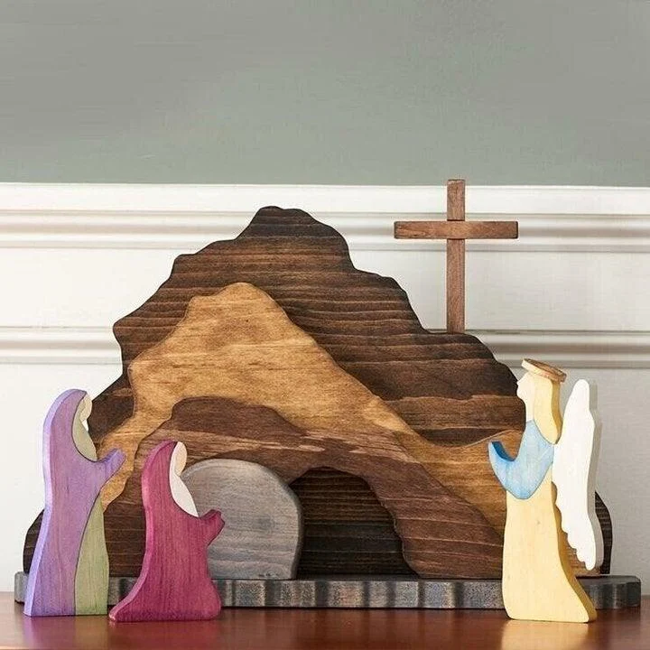 Easter Scene Wooden Decoration -  - #tag1#