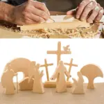 Easter Scene Wooden Decoration tag1