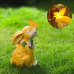 Easter Solar Powered LED Rabbit Play With Butterfly Outdoor Decor Garden Light tag1
