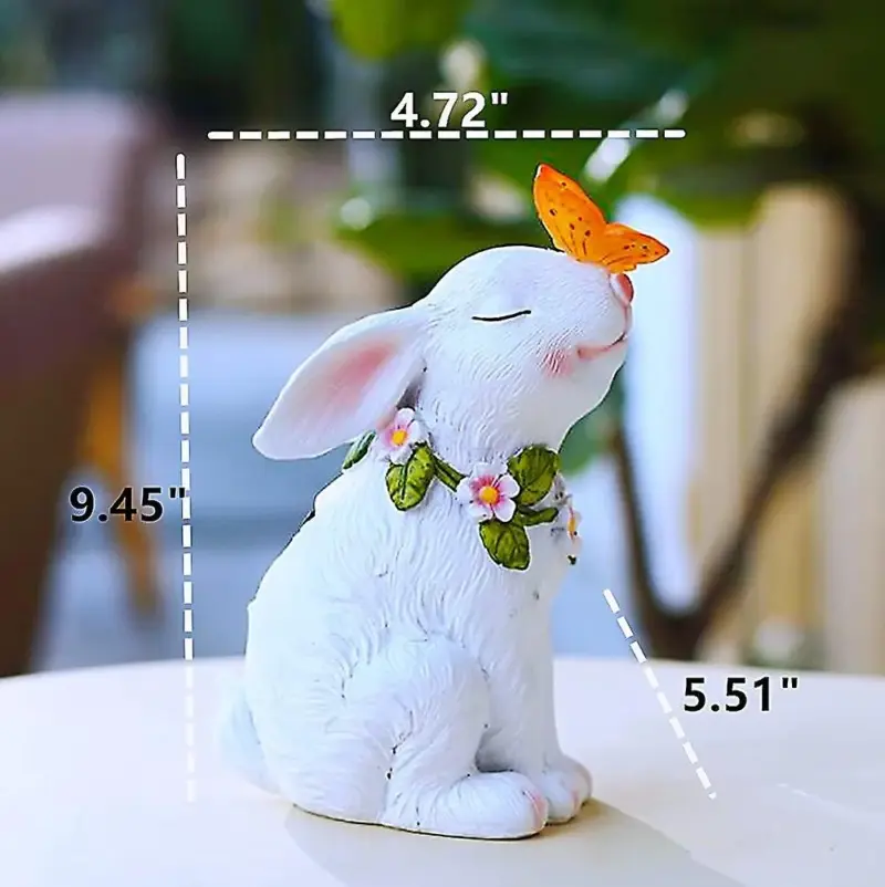 Easter Solar Powered LED Rabbit Play With Butterfly Outdoor Decor Garden Light tag1