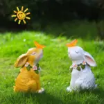 Easter Solar Powered LED Rabbit Play With Butterfly Outdoor Decor Garden Light tag1