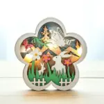 Easter Wooden Ornaments with LED Light Bunny Rabbit Tabletop Easter Decorations tag1