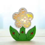 Easter Wooden Ornaments with LED Light Bunny Rabbit Tabletop Easter Decorations tag1