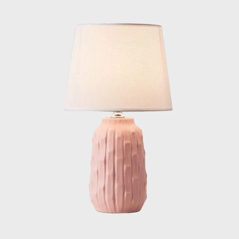 Eclat - Design table lamp with tapered shade and cylindrical ceramic base -  - #tag1#