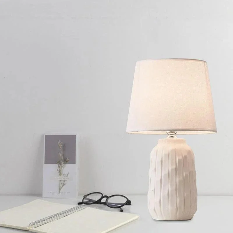 Eclat – design table lamp with conical shade and cylindrical ceramic base -  - #tag1#