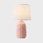 Eclat design table lamp with conical shade and cylindrical ceramic base tag1