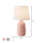 Eclat design table lamp with conical shade and cylindrical ceramic base tag1