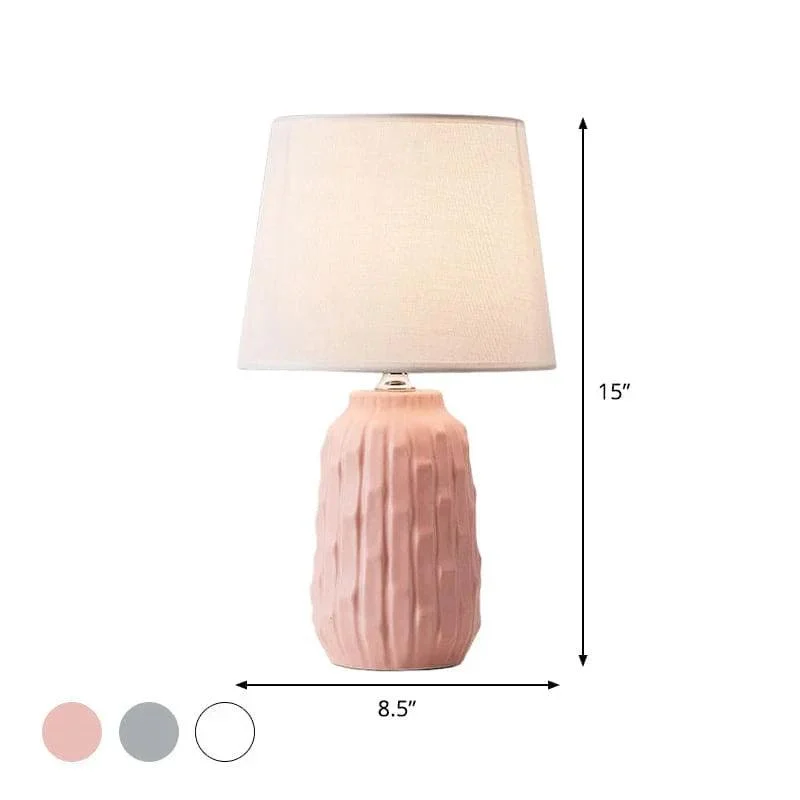 Eclat – design table lamp with conical shade and cylindrical ceramic base -  - #tag1#