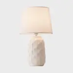 Eclat design table lamp with conical shade and cylindrical ceramic base tag1