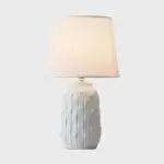 Eclat design table lamp with conical shade and cylindrical ceramic base tag1