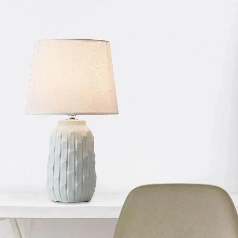 Eclat – design table lamp with conical shade and cylindrical ceramic base -  - #tag1#