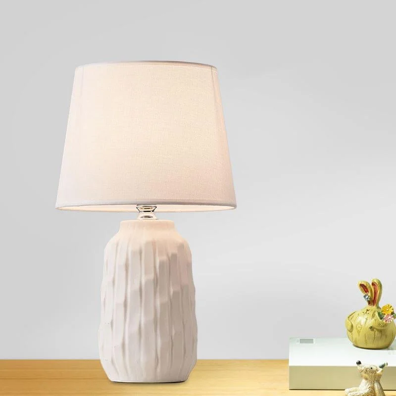 Eclat – design table lamp with conical shade and cylindrical ceramic base -  - #tag1#