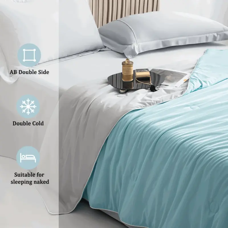 EcoFresh Cooling Blanket Hypoallergenic Double Sided Summer Blanket tag1