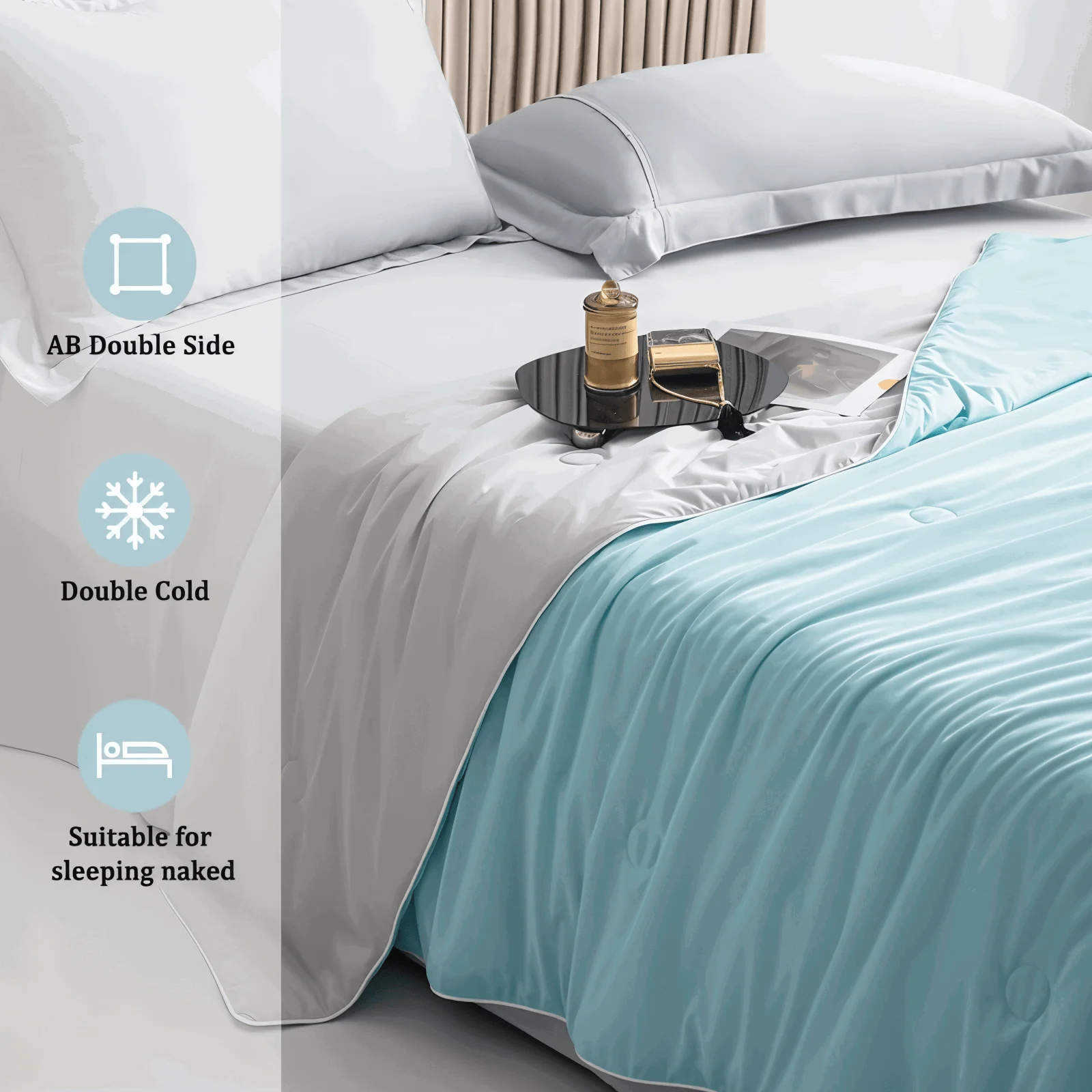 EcoFresh Cooling Blanket - Hypoallergenic Double-Sided Summer Blanket -  - #tag1#