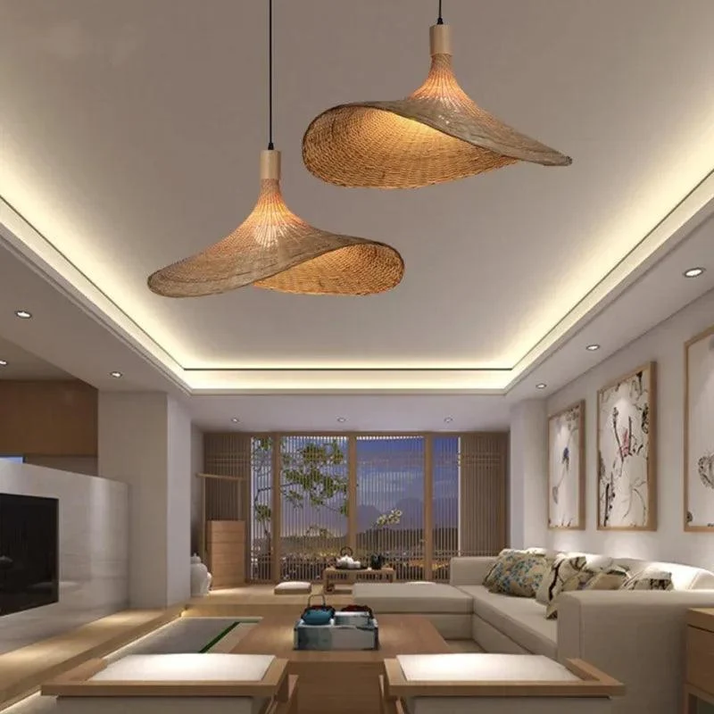 EcoLoom - Bamboo Wicker Pendant Lamp -  - #tag1#