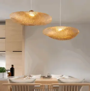 EcoLush Ceiling Light - Handmade Rattan Pendant Light - Rustic Boho Lamp