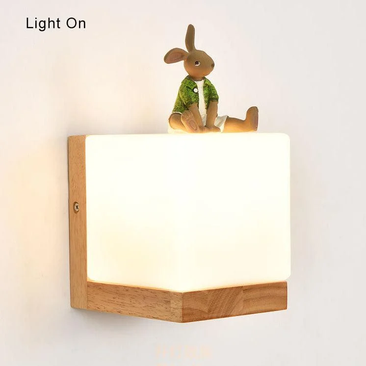 EcoShine - Modern wooden wall lamp with cube-shaped base -  - #tag1#