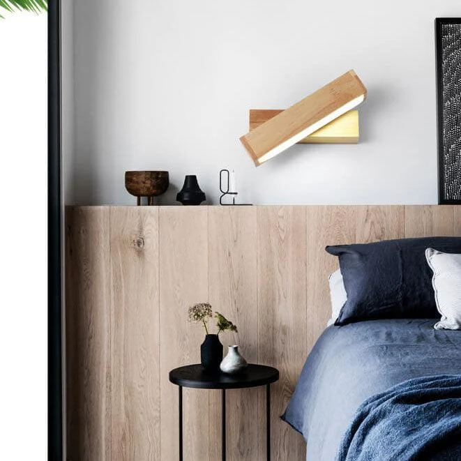 EcoWood - Modern rotating LED wall lamp made of wood with 1 light -  - #tag1#