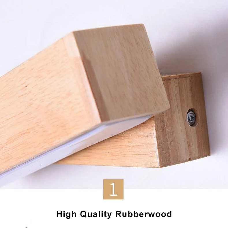 EcoWood - Modern rotating LED wall lamp made of wood with 1 light -  - #tag1#