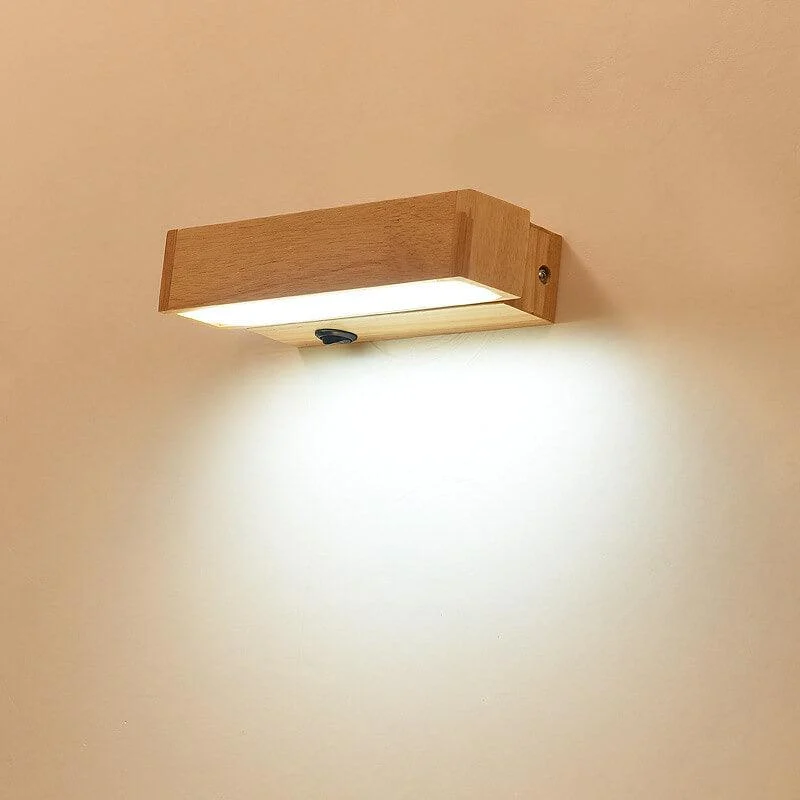 EcoWood - Modern rotating LED wall lamp made of wood with 1 light -  - #tag1#
