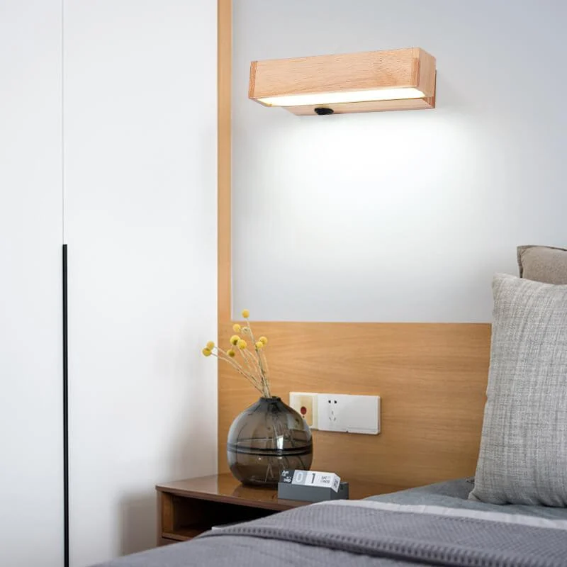 EcoWood - Modern rotating LED wall lamp made of wood with 1 light -  - #tag1#