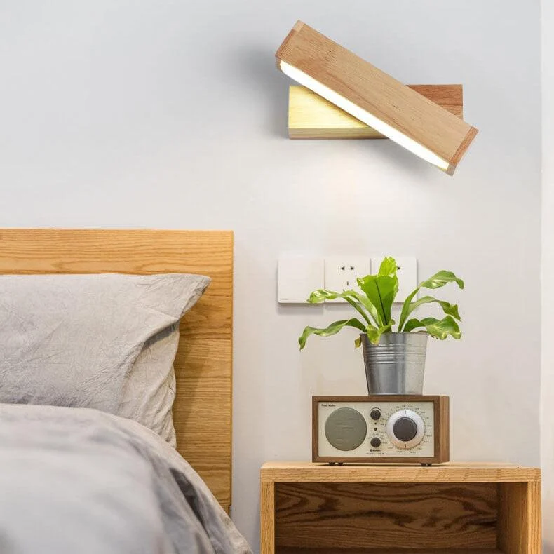 EcoWood - Modern rotating LED wall lamp made of wood with 1 light -  - #tag1#