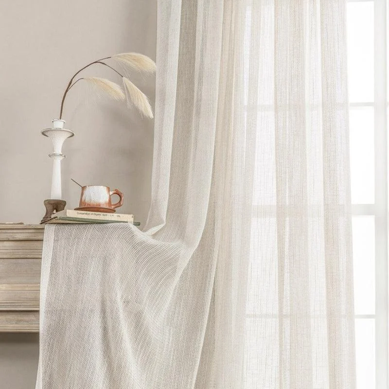 Eden - Soft Woven Texture Semi-sheer Curtains Linen Soft Shade -  - #tag1#