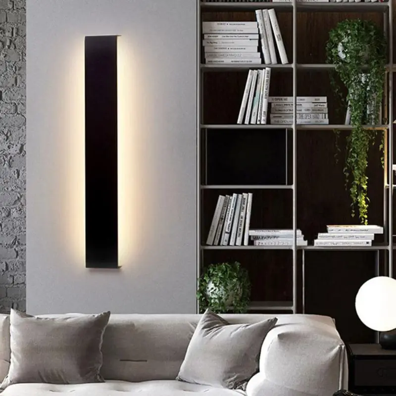 Edge Modern LED Wall Lamp Rectangular Black White Gold Bathroom Living Room tag1
