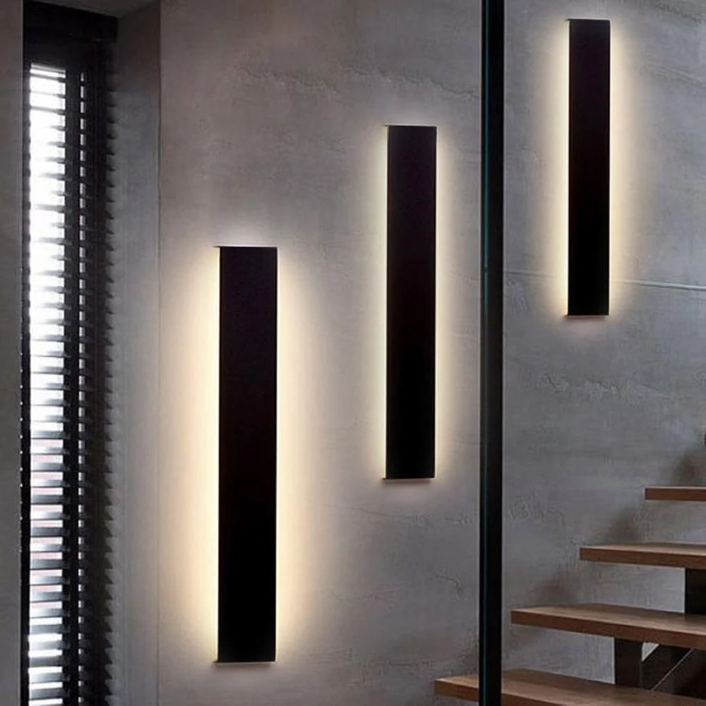 Edge Modern LED Wall Lamp - Rectangular, Black/White/Gold, Bathroom/Living Room -  - #tag1#