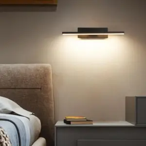 Edge Modern Swivel Wall Lamp Black/White Bedroom Metal Silicone