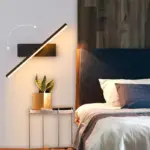 Edge Modern Swivel Wall Lamp Black White Bedroom Metal Silicone tag1