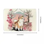 Edgy Shiba Inu Non Slip Carpet Japanese Art Style