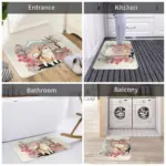 Edgy Shiba Inu Non Slip Carpet Japanese Art Style