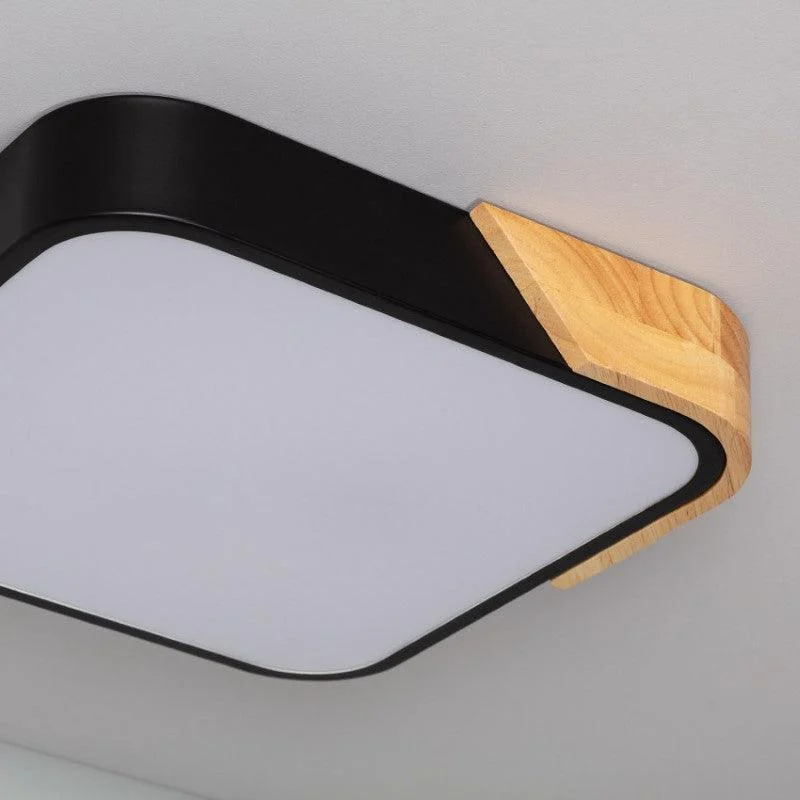 Editdarisquare18wwhiteselectableledflushceilinglight Black Wood