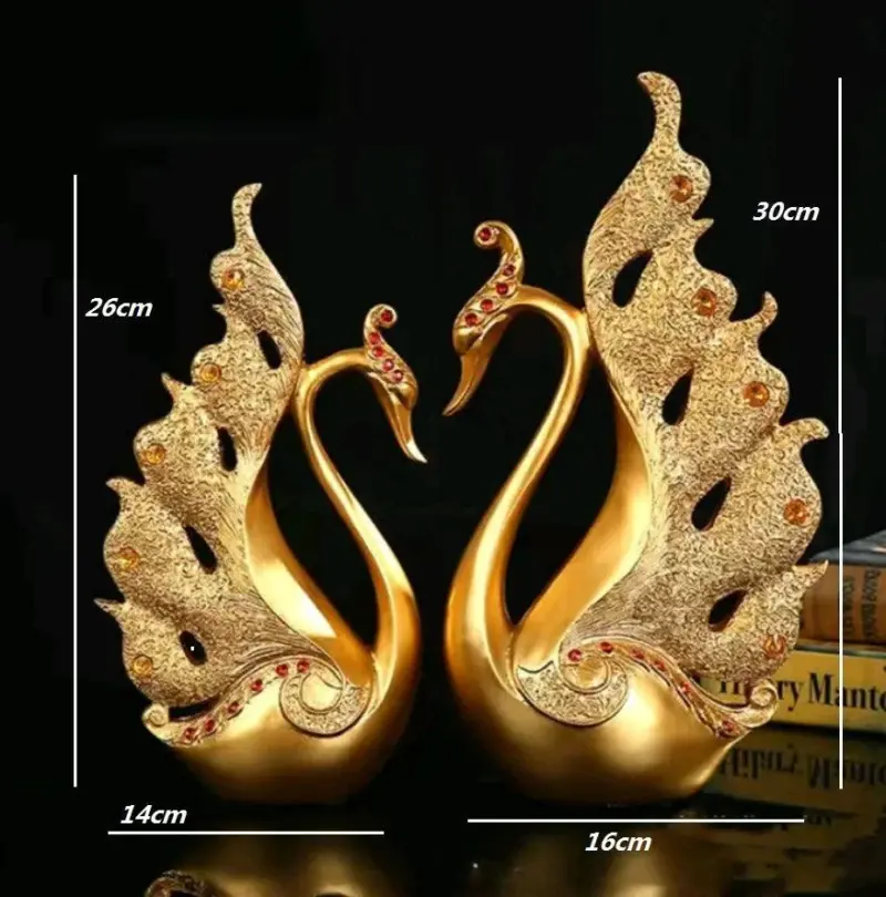 Een Paar Gouden Zwaan Liefhebbers Home Decor Aardewerk Porselein Beeldjes Bruiloft Decoratie Liefhebbers Gift 17967a3b 7871 4520 a81f 78e1e2fd5567