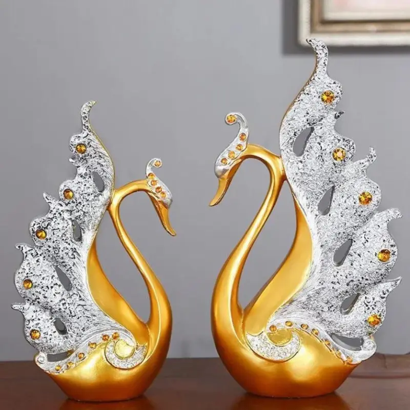 Een Paar Gouden Zwaan Liefhebbers Home Decor Aardewerk Porselein Beeldjes Bruiloft Decoratie Liefhebbers Gift 1f53f6bf 1853 4352 b2f4 b800568b31a6