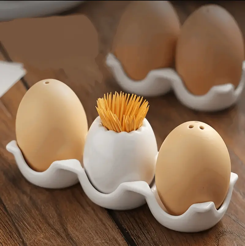EggstraTrio Ceramic Egg Spice Bottle Set tag1
