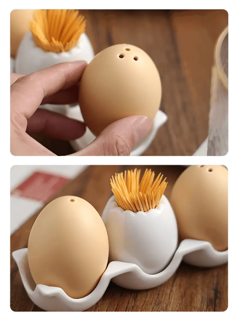 EggstraTrio Ceramic Egg Spice Bottle Set tag1