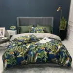 Egyptian Cotton Soft Duvet Cover Fitted Bed sheet set Flamingo Paisley Bedding Set Family set Twin