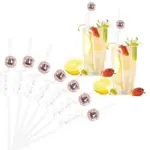 Eight Piece Set Of Sparkling Disco Ball Straws tag1