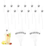 Eight Piece Set Of Sparkling Disco Ball Straws tag1