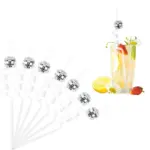 Eight Piece Set Of Sparkling Disco Ball Straws tag1