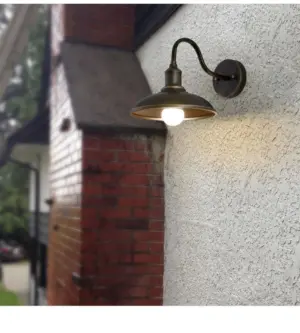 EisenGlow - Retro outdoor wall lamp with 1 iron dome light